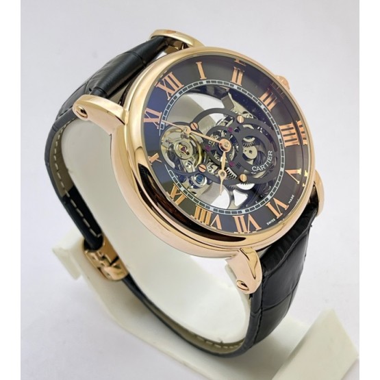 Cartier Rotonde De Astrotourbillon Skeleton Black Swiss Automatic Watch