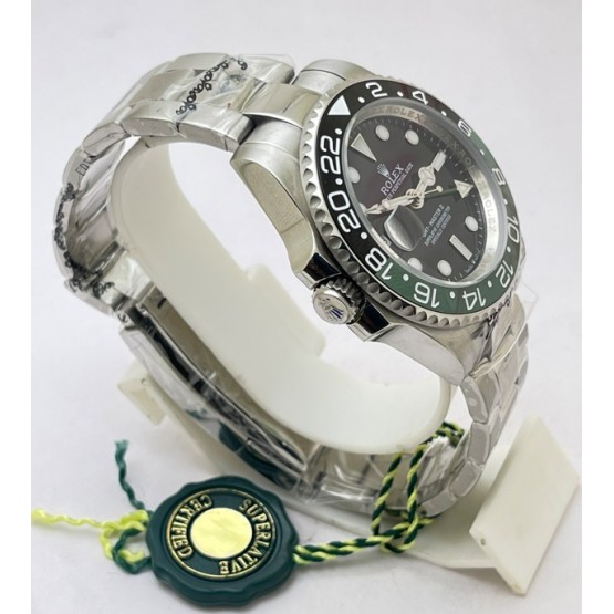 Rolex GMT Master II Destro Left-Handed Oyster Bracelet Swiss ETA 7750 Valjoux Movement Watch