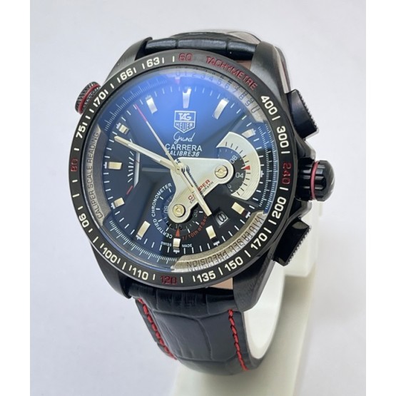 Tag Heuer Grand Carrera Calibre 36 Leather Strap Watch