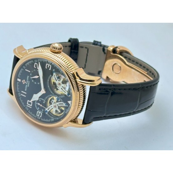 Patek Philippe Double Flying Tourbillon DAY-NIGHT Black Swiss Automatic Watch