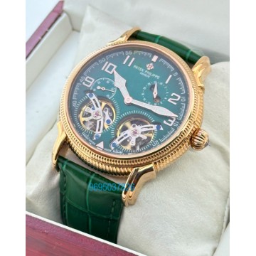 Patek Philippe Double Flying Tourbillon DAY-NIGHT Green Swiss Automatic Watch