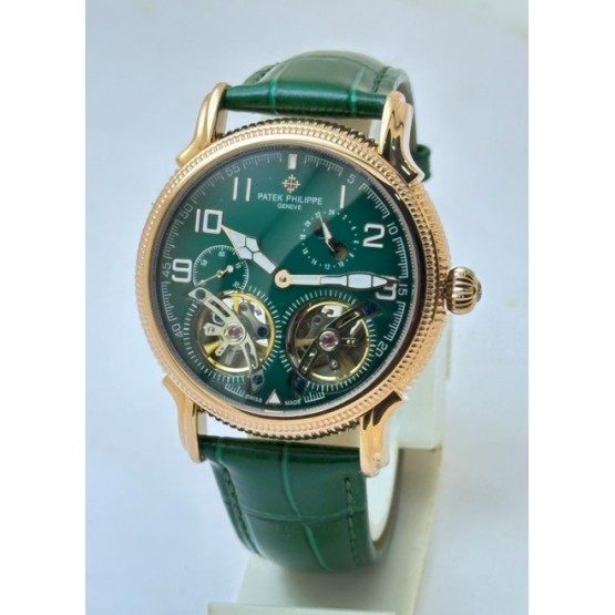 Patek Philippe Double Flying Tourbillon DAY-NIGHT Green Swiss Automatic Watch