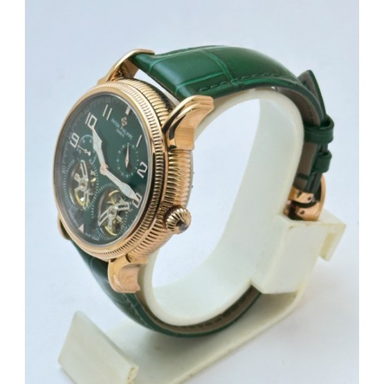 Patek Philippe Double Flying Tourbillon DAY-NIGHT Green Swiss Automatic Watch