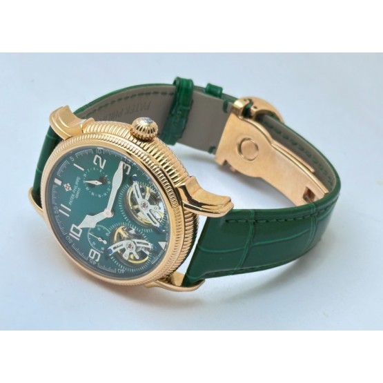 Patek Philippe Double Flying Tourbillon DAY-NIGHT Green Swiss Automatic Watch