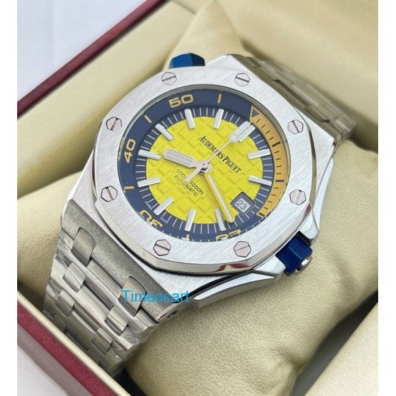 Audemars Piguet Diver Steel Bracelet Yellow Swiss Automatic Watch