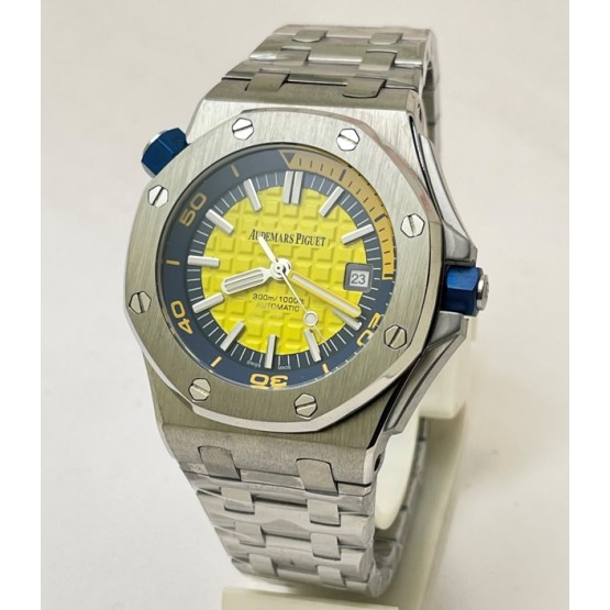 Audemars Piguet Diver Steel Bracelet Yellow Swiss Automatic Watch