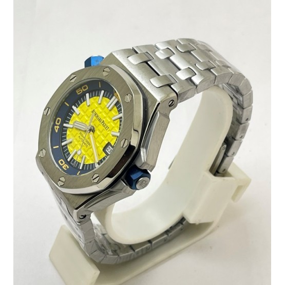 Audemars Piguet Diver Steel Bracelet Yellow Swiss Automatic Watch