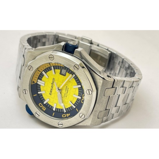 Audemars Piguet Diver Steel Bracelet Yellow Swiss Automatic Watch