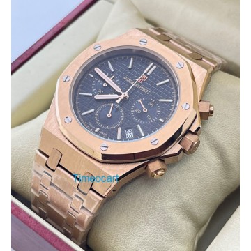 Audemars Piguet Chronometer Rose Gold Black Watch