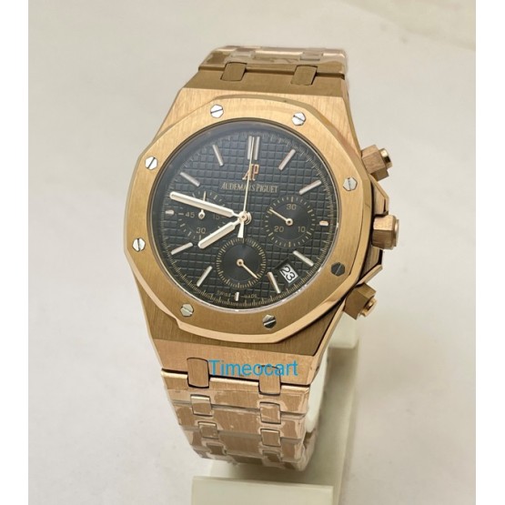 Audemars Piguet Chronometer Rose Gold Black Watch