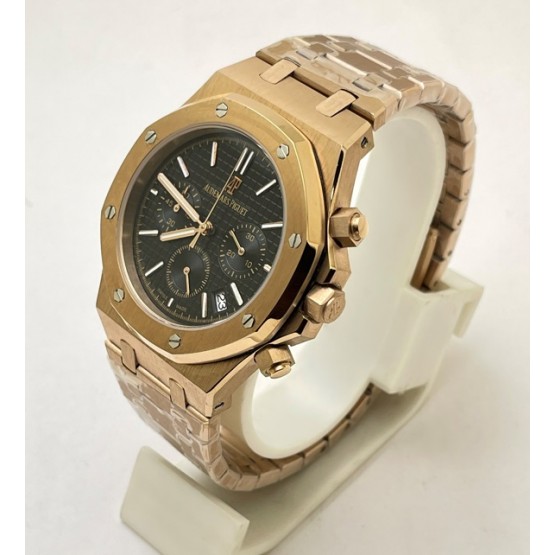 Audemars Piguet Chronometer Rose Gold Black Watch