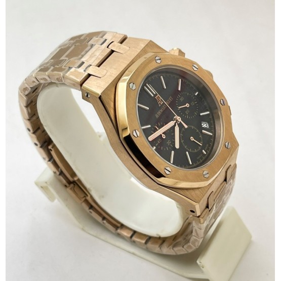 Audemars Piguet Chronometer Rose Gold Black Watch