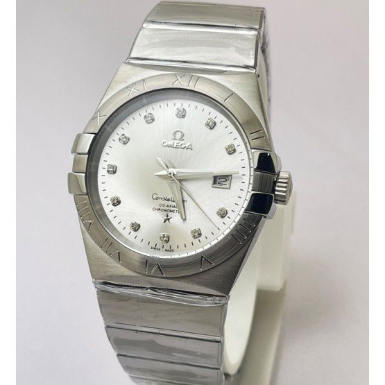 Omega Constellation Double Eagle Diamond Mark Steel White Watch