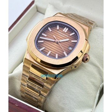 Patek Philippe Nautilus Brown Rose Gold Swiss Automatic Watch