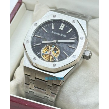 Audemars Piguet Royal Oak Tourbillon Dimpled Dial Black Swiss Automatic Watch