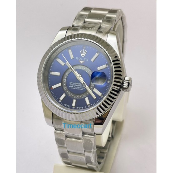 Rolex Sky Dweller Blue Steel Swiss ETA Automatic Watch