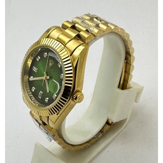 Rolex Day-Date Diamond Mark Green Golden 36MM Swiss Automatic Watch