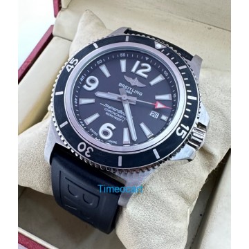 Breitling Superocean Chronometer Black Rubber Strap Swiss Automatic Watch