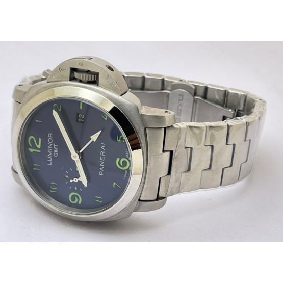 Panerai GMT Blue Steel Bracelet Swiss Automatic Watch