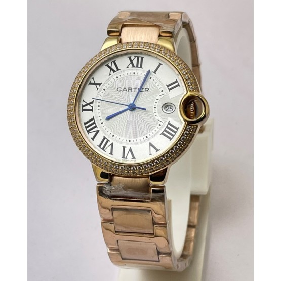 Cartier Ballon Bleu Rose Gold Jewel Bezel Watch