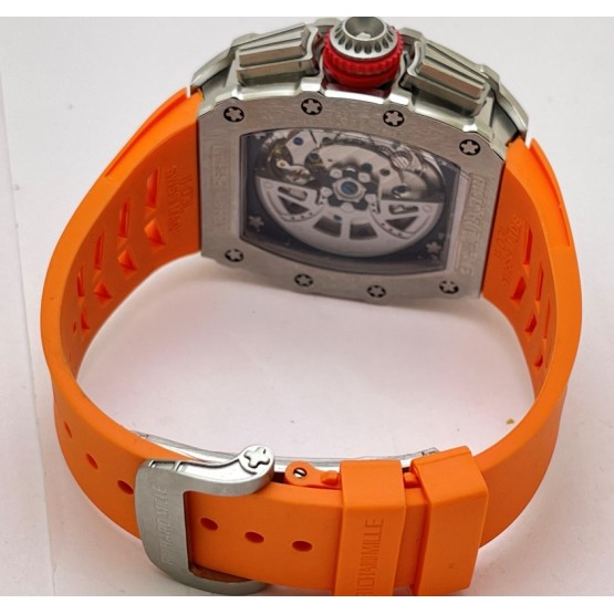 Richard Mille RM11 Steel Orange Rubber Strap Swiss Automatic Watch