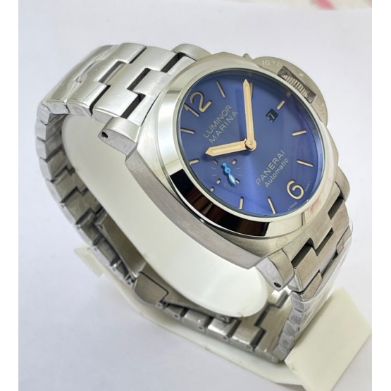 Panerai Marina Blue Steel Bracelet Swiss ETA Automatic Watch