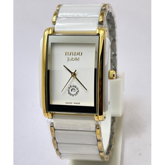 Rado Jubile Square White Ceramic Dual Tone Watch