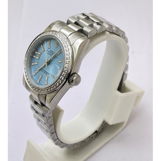 Rolex Datejust Diamond Bezel Ice Blue Swiss Automatic Ladies Watch