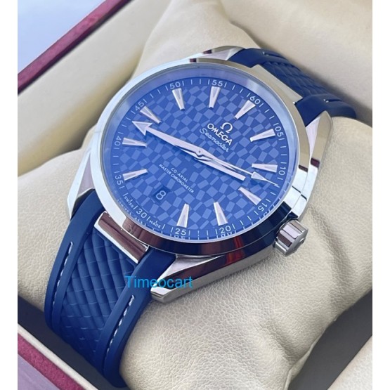 OMEGA SEAMASTER AQUA TERRA TOKYO 2020 EDITION BLUE SWISS AUTOMATIC WATCH