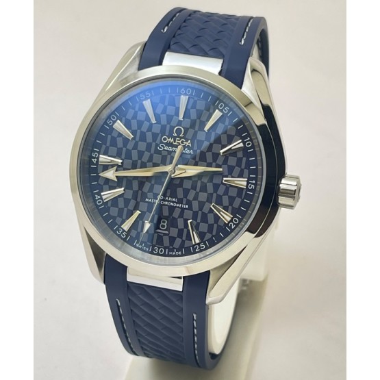 OMEGA SEAMASTER AQUA TERRA TOKYO 2020 EDITION BLUE SWISS AUTOMATIC WATCH