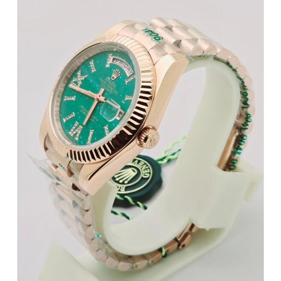 Rolex Day Date Green Aventurine Everrose Gold Swiss Automatic Watch