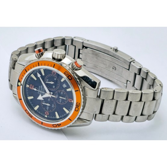 Omega Seamaster Planet Ocean Black Dial Orange Bezel Steel Watch B