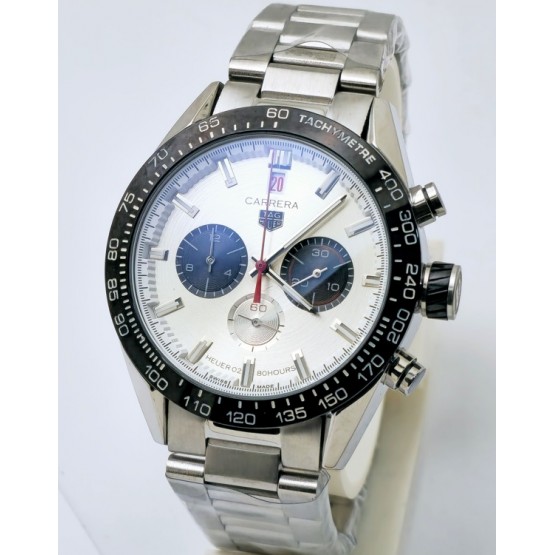 Tag Heuer Carrera Sport Chronograph White Steel Watch