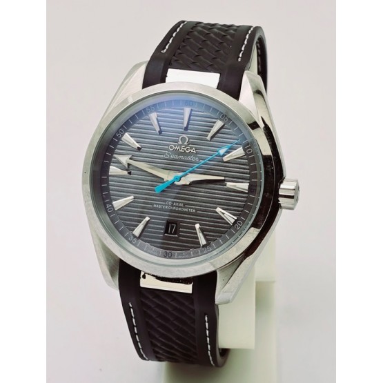 OMEGA SEAMASTER AQUA TERRA GREY RUBBER STRAP SWISS AUTOMATIC WATCH