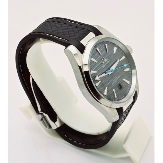 OMEGA SEAMASTER AQUA TERRA GREY RUBBER STRAP SWISS AUTOMATIC WATCH