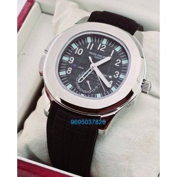 Patek Philippe Aquanaut GMT Black Rubber Strap Swiss ETA Automatic Watch