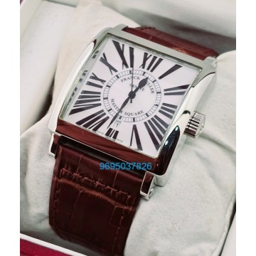 Franck Muller Square Master Leather Strap Watch