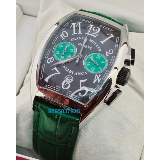 Franck Muller Casablanca Chronograph Green Leather Strap Watch