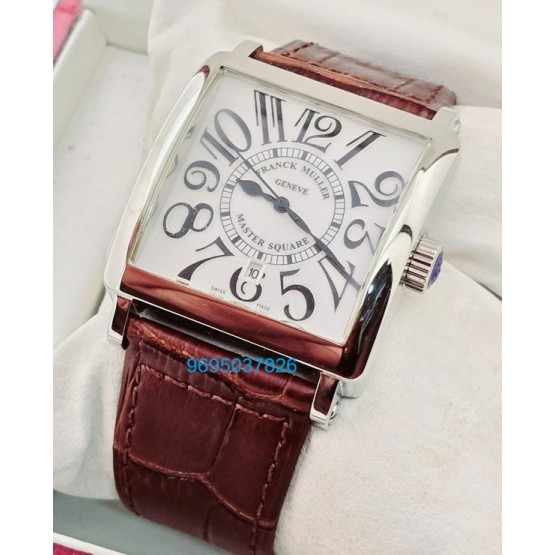 Franck Muller Square Master 2 Leather Strap Watch