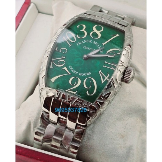 Franck Muller Crazy Hours Croco Green Steel Swiss Automatic Watch