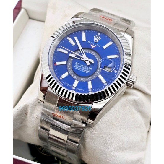 Rolex Sky Dweller Blue Steel Swiss ETA Automatic Watch