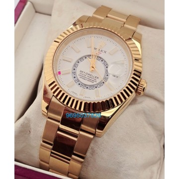 Rolex Sky Dweller White Golden Swiss ETA Automatic Watch