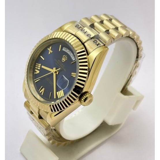 Rolex Day-Date Blue Golden Swiss Automatic Watch