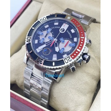 Ulysse Nardin Maxi Marine Diver Chronograph Steel Swiss ETA 7750 Valjoux Automatic Movement Watch