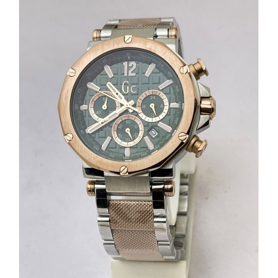 GC Green Chronograph Dual Tone Bracelet Watch