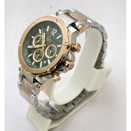 GC Green Chronograph Dual Tone Bracelet Watch