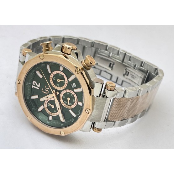 GC Green Chronograph Dual Tone Bracelet Watch