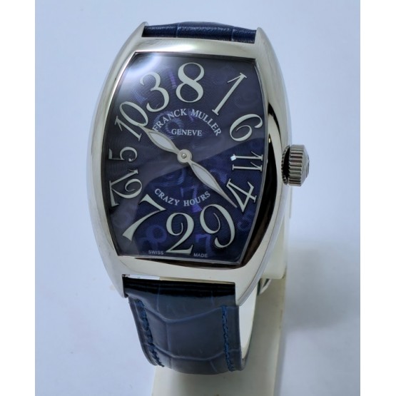 Franck Muller Crazy Hours Blue Leather Strap Swiss Automatic Watch