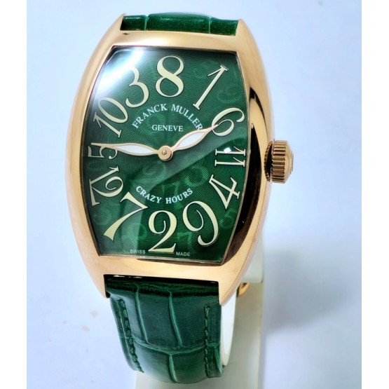 Franck Muller Crazy Hours Green Leather Strap Swiss Automatic Watch