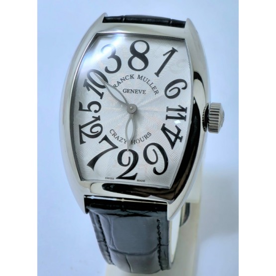 Franck Muller Crazy Hours White Leather Strap Swiss Automatic Watch